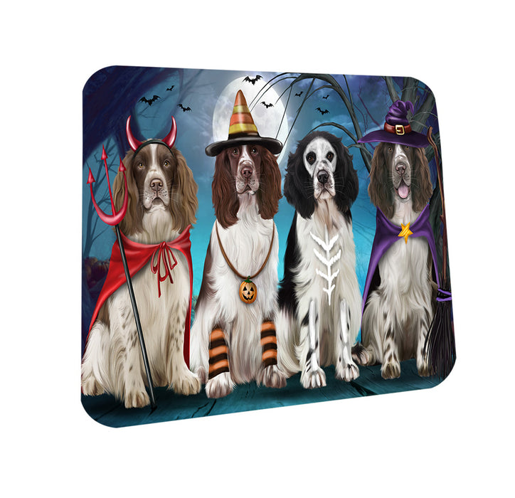 Happy Halloween Trick or Treat Springer Spaniels Dog Coasters Set of 4 CST54445