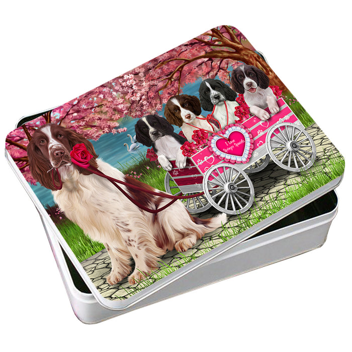 I Love Springer Spaniels Dog in a Cart Photo Storage Tin PITN54156