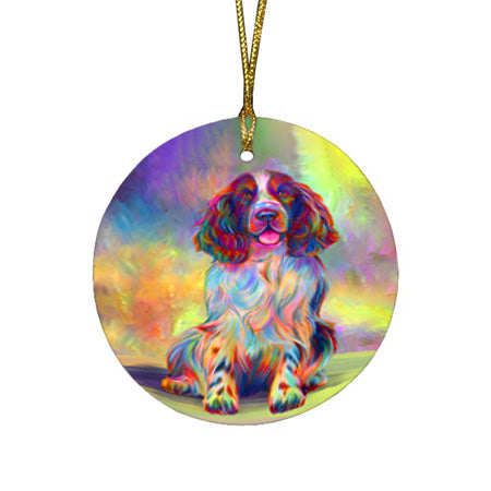 Paradise Wave Springer Spaniel Dog Round Flat Christmas Ornament RFPOR57095