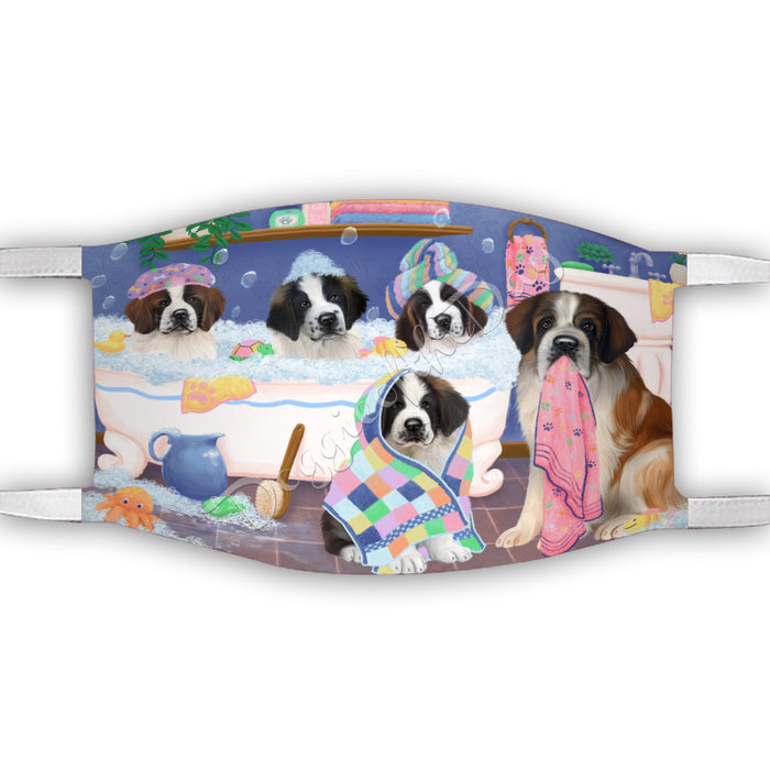 Rub A Dub Dogs In A Tub  Saint Bernard Dogs Face Mask FM49548