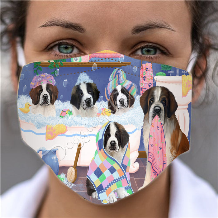 Rub A Dub Dogs In A Tub  Saint Bernard Dogs Face Mask FM49548