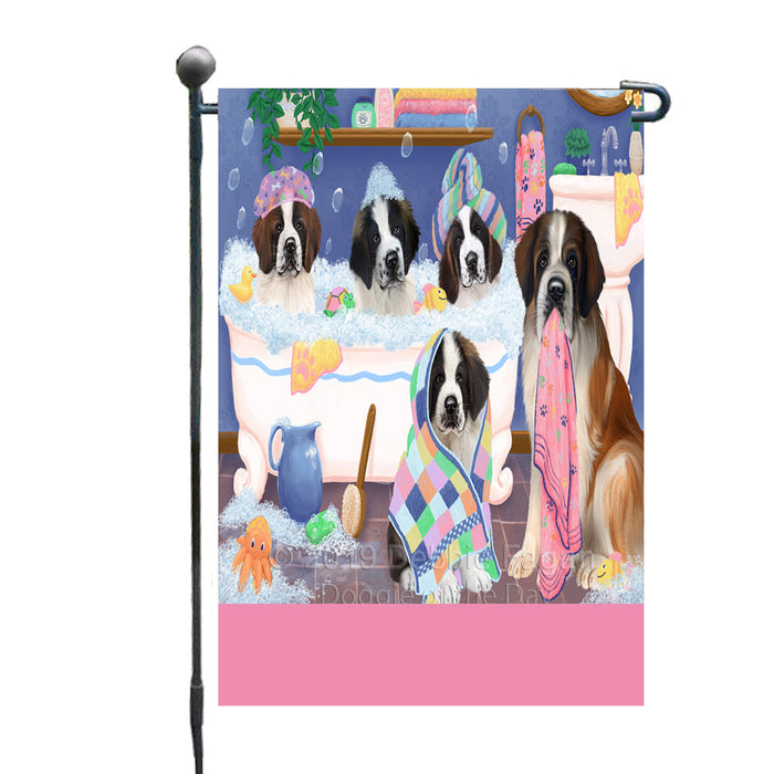 Personalized Rub A Dub Dogs In A Tub Saint Bernard Dogs Custom Garden Flag GFLG64915