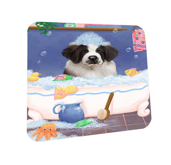 Rub A Dub Dog In A Tub Saint Bernard Dog Coasters Set of 4 CST57421