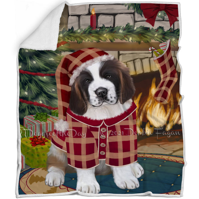The Stocking was Hung Saint Bernard Dog Blanket BLNKT119748