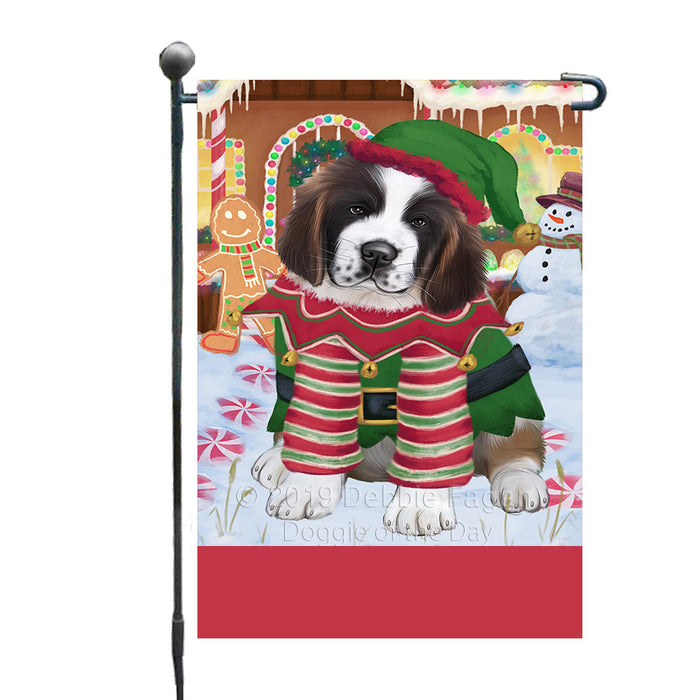 Personalized Gingerbread Candyfest Saint Bernard Dog Custom Garden Flag GFLG64198