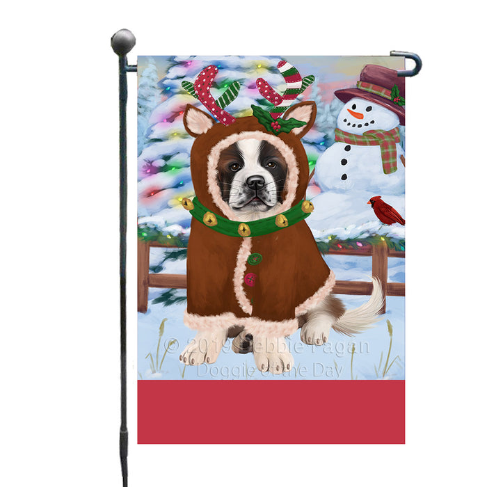 Personalized Gingerbread Candyfest Saint Bernard Dog Custom Garden Flag GFLG64199