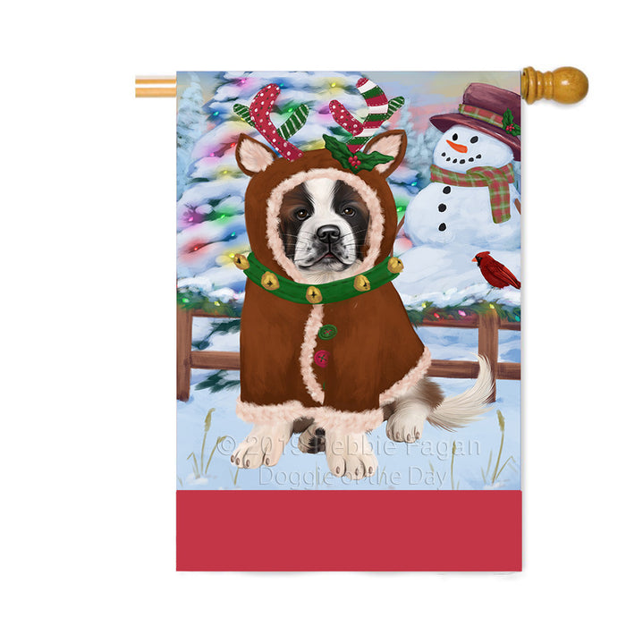 Personalized Gingerbread Candyfest Saint Bernard Dog Custom House Flag FLG63982