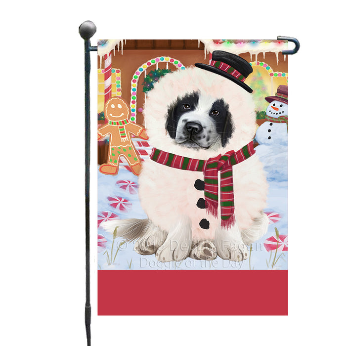 Personalized Gingerbread Candyfest Saint Bernard Dog Custom Garden Flag GFLG64201