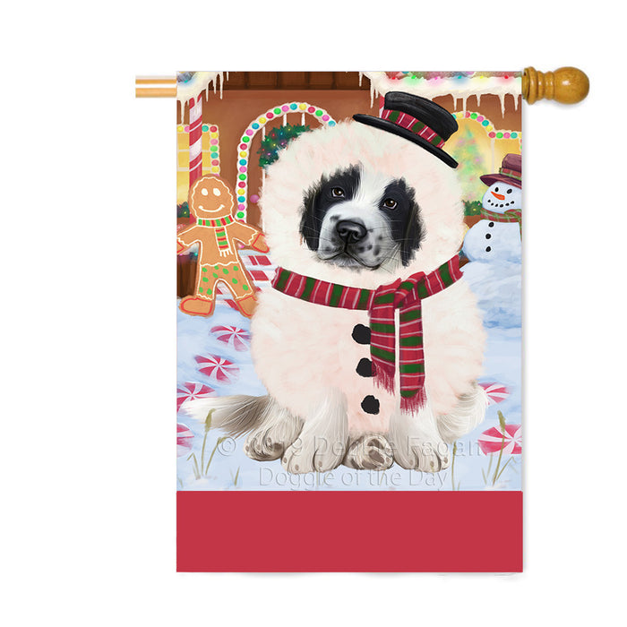 Personalized Gingerbread Candyfest Saint Bernard Dog Custom House Flag FLG63984
