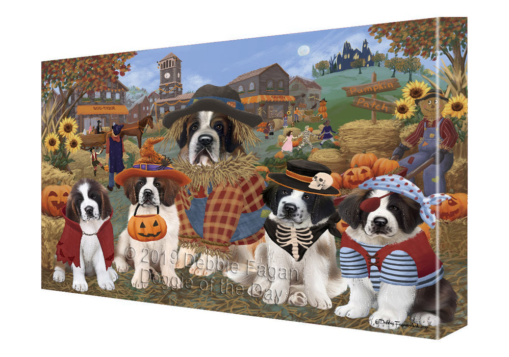 Halloween 'Round Town Saint Bernard Dogs Canvas Print Wall Art Décor CVS144044
