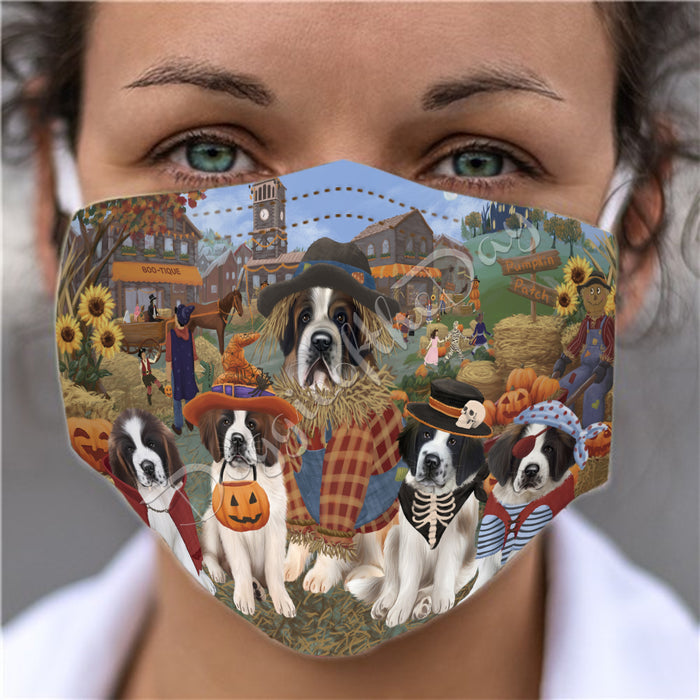 Halloween 'Round Town Saint Bernard Dogs Face Mask FM49998
