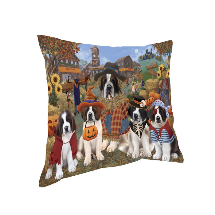 Halloween 'Round Town Saint Bernard Dogs Pillow PIL85188
