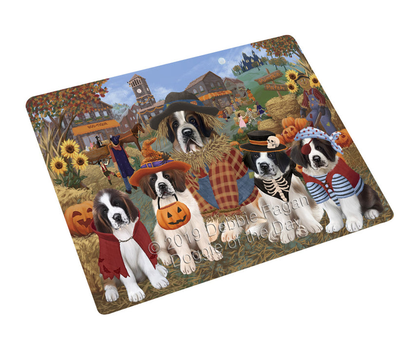 Halloween 'Round Town St. Bernard Dogs Cutting Board - For Kitchen - Scratch & Stain Resistant - Designed To Stay In Place - Easy To Clean By Hand - Perfect for Chopping Meats, Vegetables