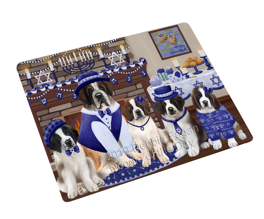 Happy Hanukkah Family St. Bernard Dogs Cutting Board - For Kitchen - Scratch & Stain Resistant - Designed To Stay In Place - Easy To Clean By Hand - Perfect for Chopping Meats, Vegetables