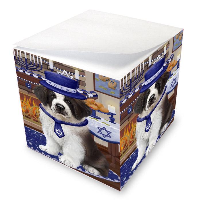 Happy Hanukkah Family St. Bernard Dogs Note Cube NOC-DOTD-A57658
