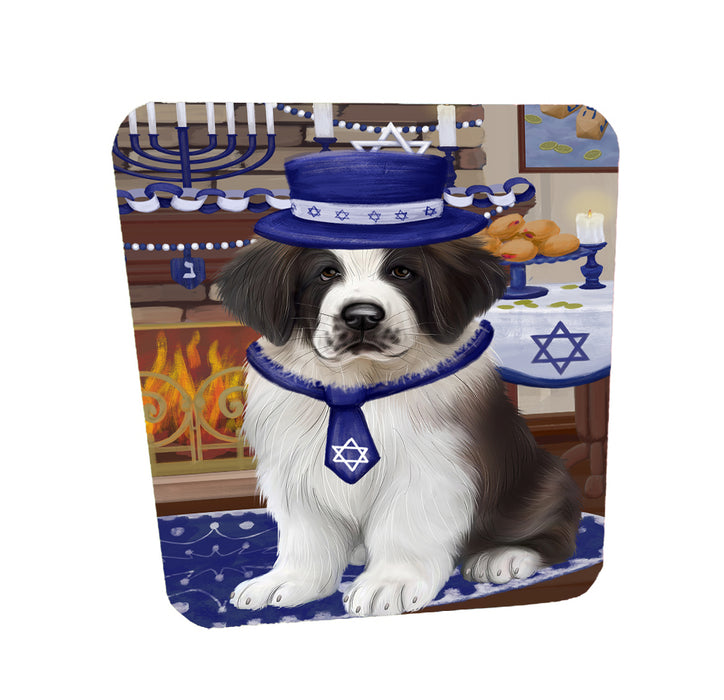 Happy Hanukkah Family St. Bernard Dogs Coasters Set of 4 CSTA58767