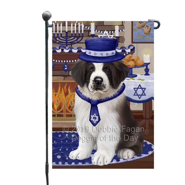 Happy Hanukkah Saint Bernard Dog Garden Flag GFLG65844