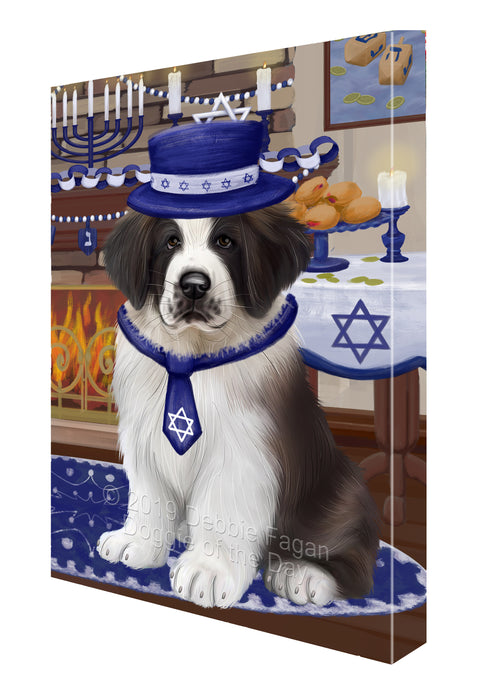 Happy Hanukkah Saint Bernard Dog Canvas Print Wall Art Décor CVS144863