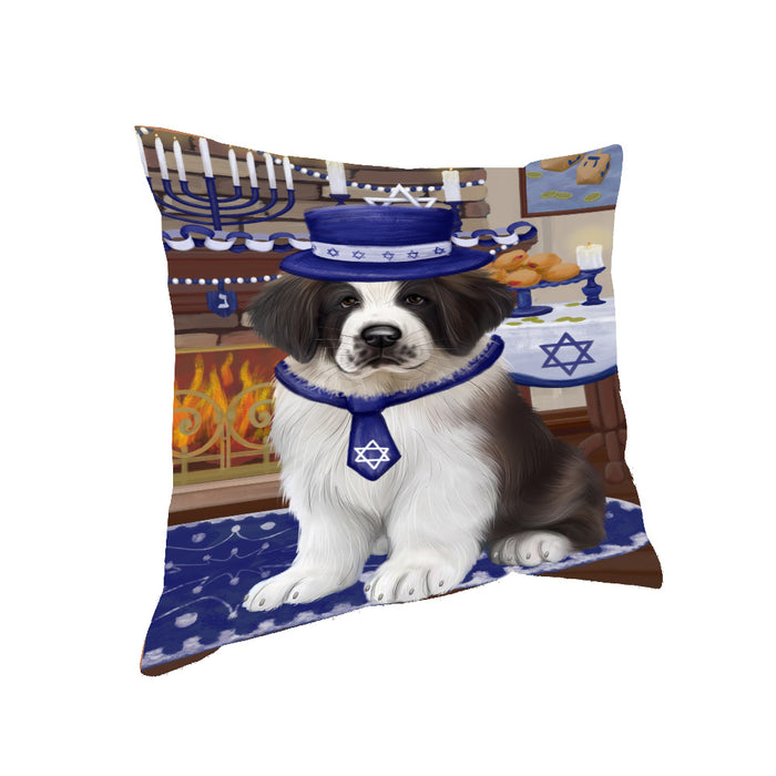 Happy Hanukkah Saint Bernard Dog Pillow PIL85552