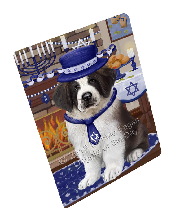 Happy Hanukkah St. Bernard Dog Cutting Board - For Kitchen - Scratch & Stain Resistant - Designed To Stay In Place - Easy To Clean By Hand - Perfect for Chopping Meats, Vegetables