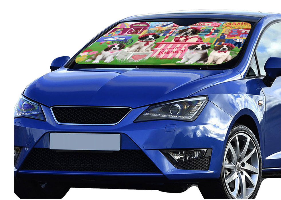 Carnival Kissing Booth Saint Bernard Dogs Car Sun Shade