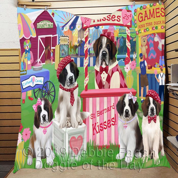 Carnival Kissing Booth Saint Bernard Dogs Quilt