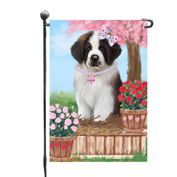 Personalized Rosie 25 Cent Kisses Saint Bernard Dog Custom Garden Flag GFLG64812
