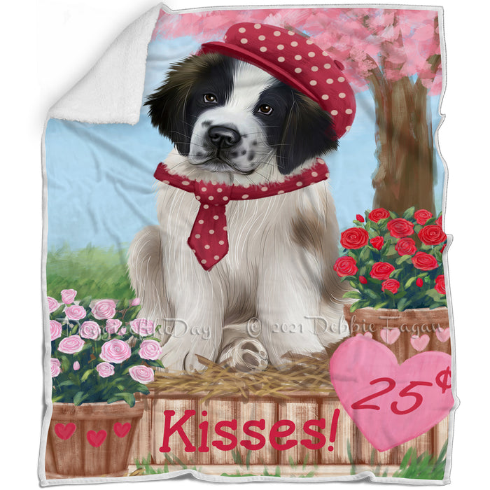 Rosie 25 Cent Kisses Saint Bernard Dog Blanket BLNKT125526