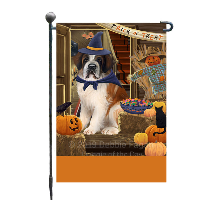 Personalized Enter at Own Risk Trick or Treat Halloween Saint Bernard Dog Custom Garden Flags GFLG-DOTD-A59745