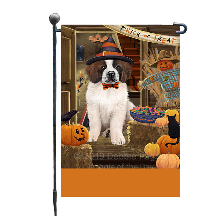 Personalized Enter at Own Risk Trick or Treat Halloween Saint Bernard Dog Custom Garden Flags GFLG-DOTD-A59747