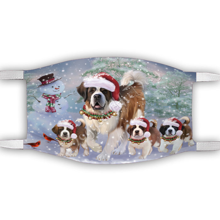 Christmas Running Fammily St. Bernard Dogs Face Mask FM48747