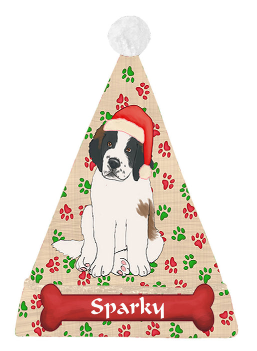 Pet Name Personalized Christmas Paw Print Sphynx Cats Santa Hat