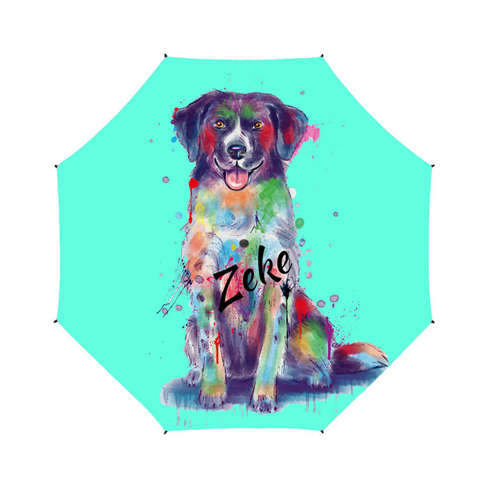 Custom Pet Name Personalized Watercolor Stabyhoun DogSemi-Automatic Foldable Umbrella