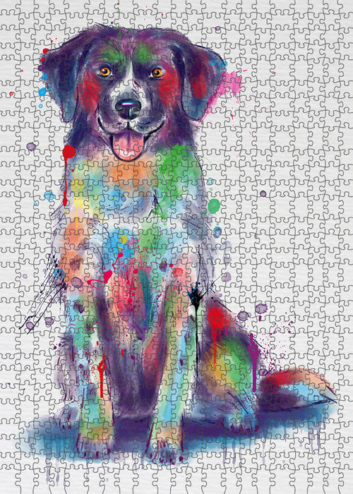 Watercolor Stabyhoun Dog Portrait Jigsaw Puzzle for Adults Animal Interlocking Puzzle Game Unique Gift for Dog Lover's