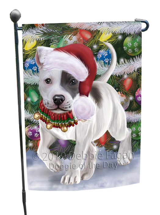 Chistmas Trotting in the Snow Staffordshire Bull Terrier Dog Garden Flags Outdoor Decor for Homes and Gardens Double Sided Garden Yard Spring Decorative Vertical Home Flags Garden Porch Lawn Flag for Decorations GFLG68524