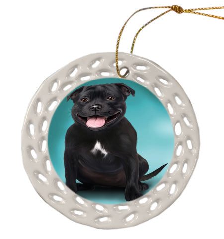 Staffordshire Bull Terrier Dog Doily Ornament DPOR59226