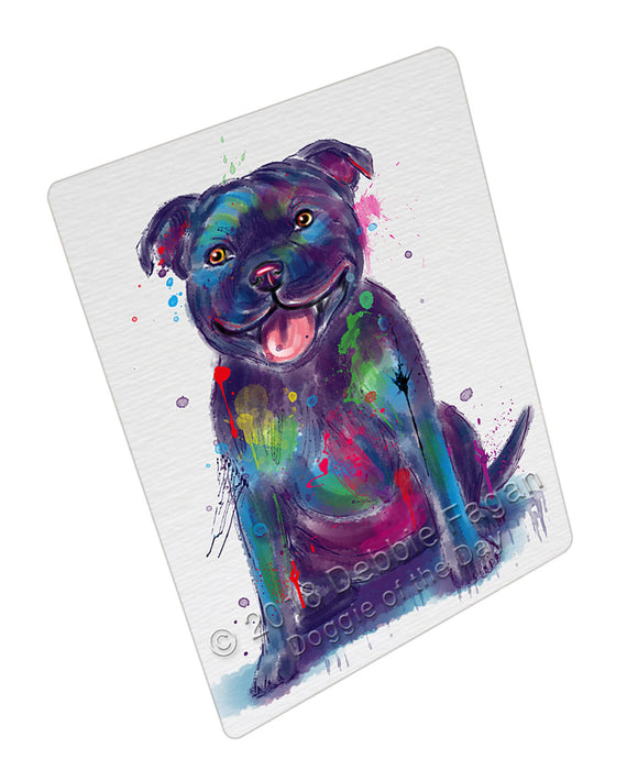 Watercolor Staffordshire Bull Terrier Dog Cutting Board - For Kitchen - Scratch & Stain Resistant - Designed To Stay In Place - Easy To Clean By Hand - Perfect for Chopping Meats, Vegetables