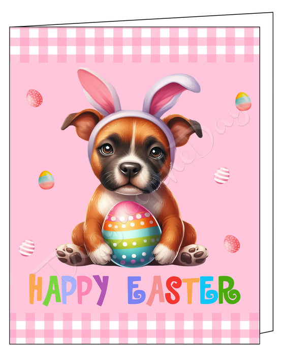 Staffordshire Bull Terrier Dog Easter Day Greeting Cards and Note Cards with Envelope - Easter Invitation Card with Multi Design Pack