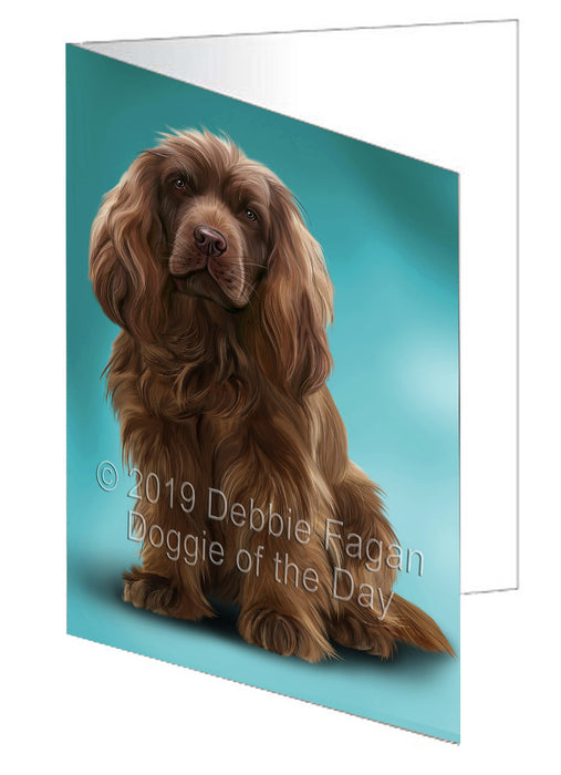 Sussex Spaniel Dog Handmade Artwork Assorted Pets Greeting Cards and Note Cards with Envelopes for All Occasions and Holiday Seasons GCD77696