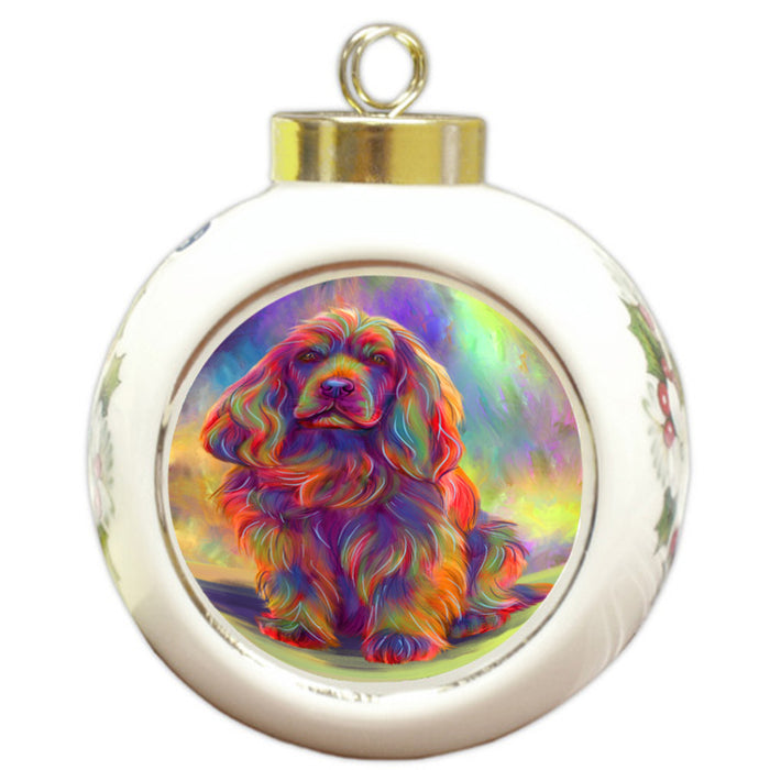 Paradise Wave Sussex Spaniel Dog Round Ball Christmas Ornament RBPOR58745