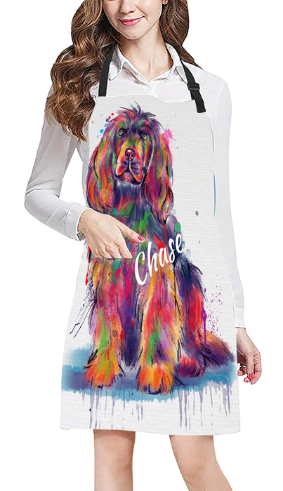Custom Pet Name Personalized Watercolor Sussex Spaniel Dog Apron