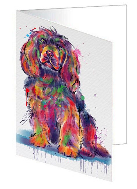 Watercolor Sussex Spaniel Dog Handmade Artwork Assorted Pets Greeting Cards and Note Cards with Envelopes for All Occasions and Holiday Seasons GCD80021