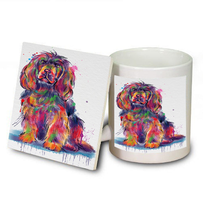 Watercolor Sussex Spaniel Dog Mug and Coaster Set MUC57561