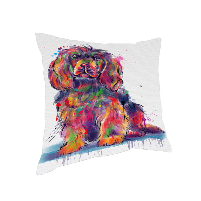 Watercolor Sussex Spaniel Dog Pillow with Top Quality High-Resolution Images - Ultra Soft Pet Pillows for Sleeping - Reversible & Comfort - Ideal Gift for Dog Lover - Cushion for Sofa Couch Bed - 100% Polyester