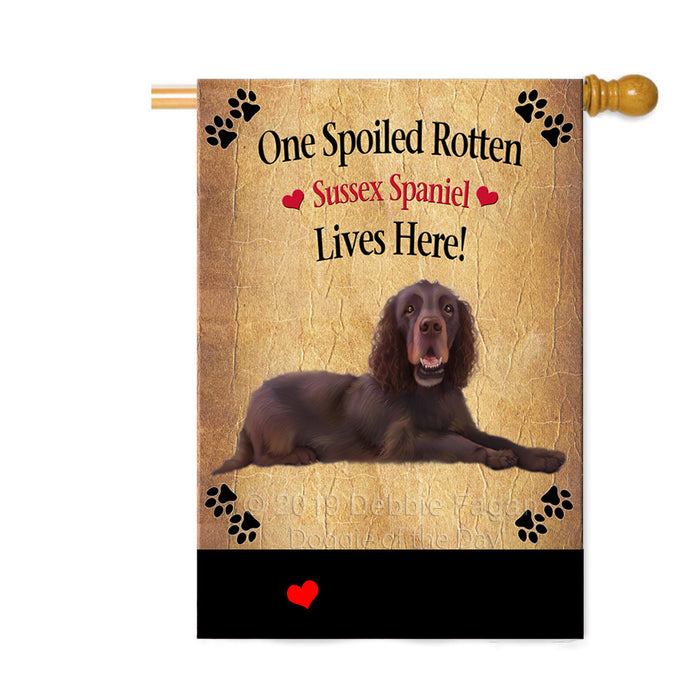 Personalized Spoiled Rotten Sussex Spaniel Dog Custom House Flag FLG-DOTD-A63340