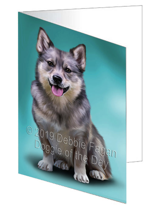 Swedish Vallhund Dog Handmade Artwork Assorted Pets Greeting Cards and Note Cards with Envelopes for All Occasions and Holiday Seasons GCD77699