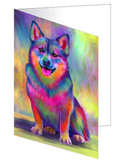 Paradise Wave Swedish Vallhund Dog Handmade Artwork Assorted Pets Greeting Cards and Note Cards with Envelopes for All Occasions and Holiday Seasons GCD79898