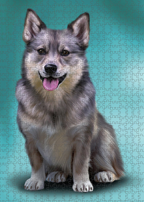 Swedish Vallhund Dog Portrait Jigsaw Puzzle for Adults Animal Interlocking Puzzle Game Unique Gift for Dog Lover's with Metal Tin Box