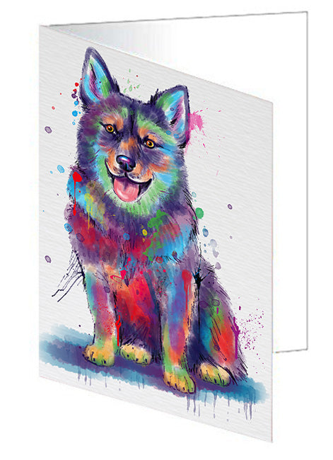 Watercolor Swedish Vallhund Dog Handmade Artwork Assorted Pets Greeting Cards and Note Cards with Envelopes for All Occasions and Holiday Seasons GCD80024