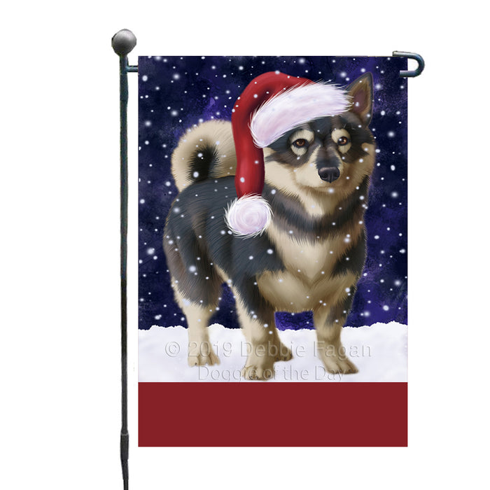 Personalized Let It Snow Happy Holidays Swedish Vallhund Dog Custom Garden Flags GFLG-DOTD-A62461